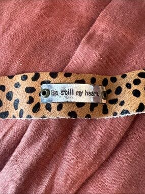 Be Still My Heart Leopard Print Leather Bracelet